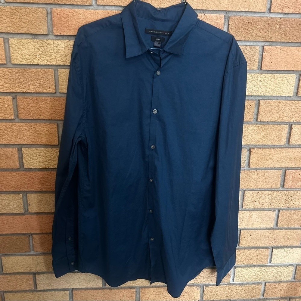 JOHN VARVATOS Blue/Teal Luxe Button Up Dress Shirt Men’s Size Small